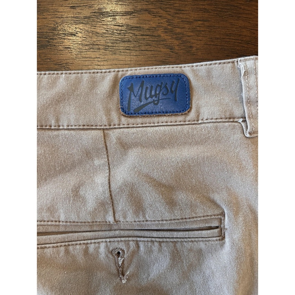 Mugsy Pants Mens 42x30 Beige Belmonts Slim Fit Stretch Chino Tapered Leg - Picture 9 of 12